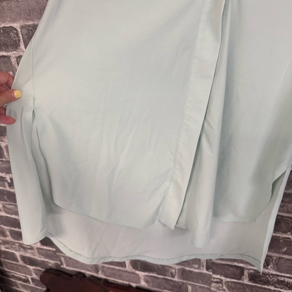 Aday Something Borrowed Shirt snap button up mint green nylon - Picture 6 of 11